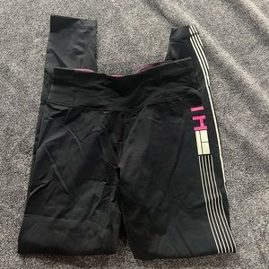 Navy Tommy Hilfiger sport womens leggings size small with logo on the leg